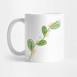 Green leaves watercolor floral art design Mug